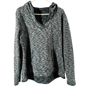 Tangerine gray heather squishy hooded exercise workout top pocket plus sz XXL